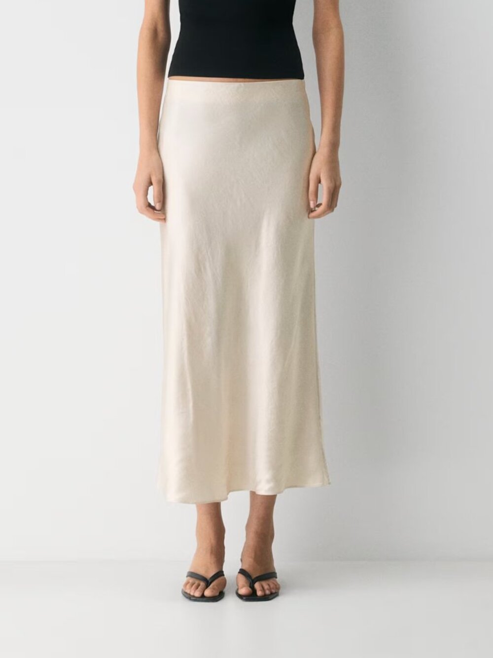 Babaton Aritzia Slip Satin Maxi Skirt Champagne Denude Bias Cut Size 2